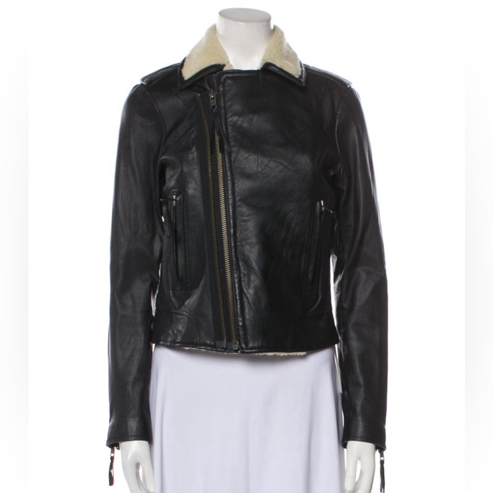 JOIE Lamb Leather Fur Jacket